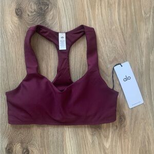 NWT Alo Women’s Airlift Advantage Racerback Bra Burgundy Size M